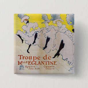 Bóton Quadrado 5.08cm Toulouse-Lautrec - Troupe de Mlle Eglantine