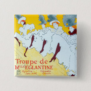 Bóton Quadrado 5.08cm Toulouse Lautrec Yellow Dancing Girl Poster