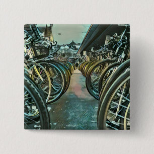 Bóton Quadrado 5.08cm Trabalho de arte de ciclismo de vinheta