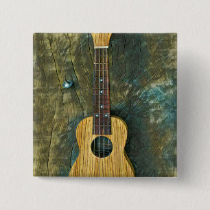 Bóton Quadrado 5.08cm Trabalho de arte de guitarra de Vintage