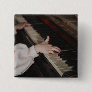 Bóton Quadrado 5.08cm Trabalho de arte de Piano Incrível
