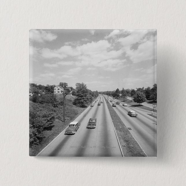 Bóton Quadrado 5.08cm Tráfego na estrada (Frente)