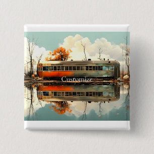Bóton Quadrado 5.08cm Trailer de Vintage Caravan RV Thunder_Cove