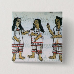 Bóton Quadrado 5.08cm Trajes astecas fêmeas