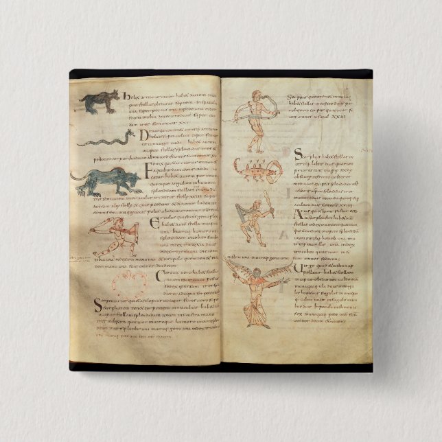 Bóton Quadrado 5.08cm Trajeto da lua através das constelações (Frente)