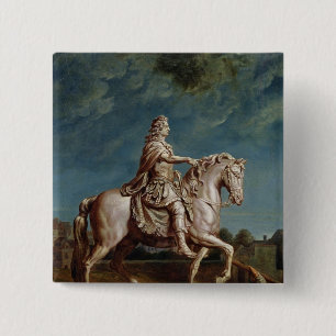 Bóton Quadrado 5.08cm Transportando a estátua equestre de Louis XIV