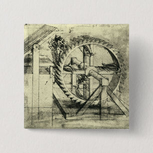 Bóton Quadrado 5.08cm Treadmill Powered Crossbow por Leonardo da Vinci