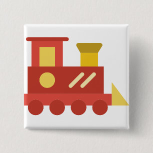 Bóton Quadrado 5.08cm trem de brinquedo
