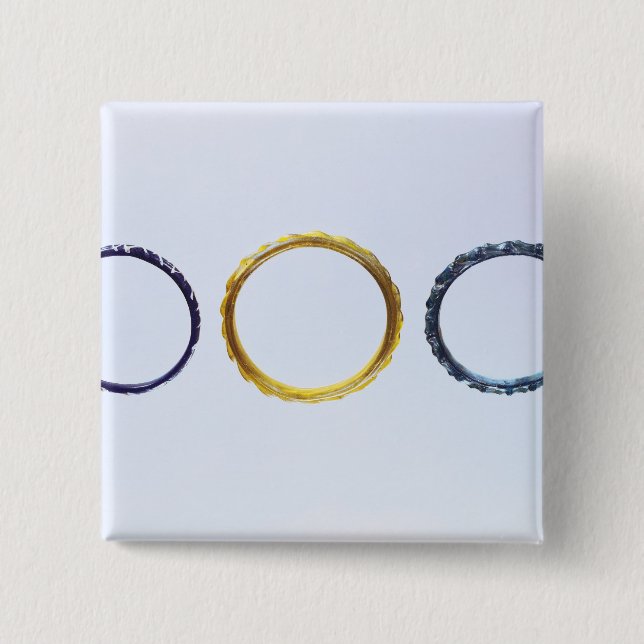 Bóton Quadrado 5.08cm Três braceletes, de Mathay-Mandeure (Frente)