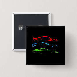 Bóton Quadrado 5.08cm Três Carros Desportivos