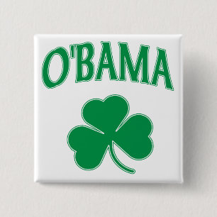 Bóton Quadrado 5.08cm Trevo de Obama