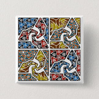 Bóton Quadrado 5.08cm Tri Setas com terras traseiras Trippy