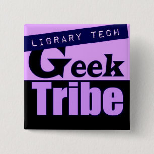 Bóton Quadrado 5.08cm Tribo do geek da tecnologia da biblioteca