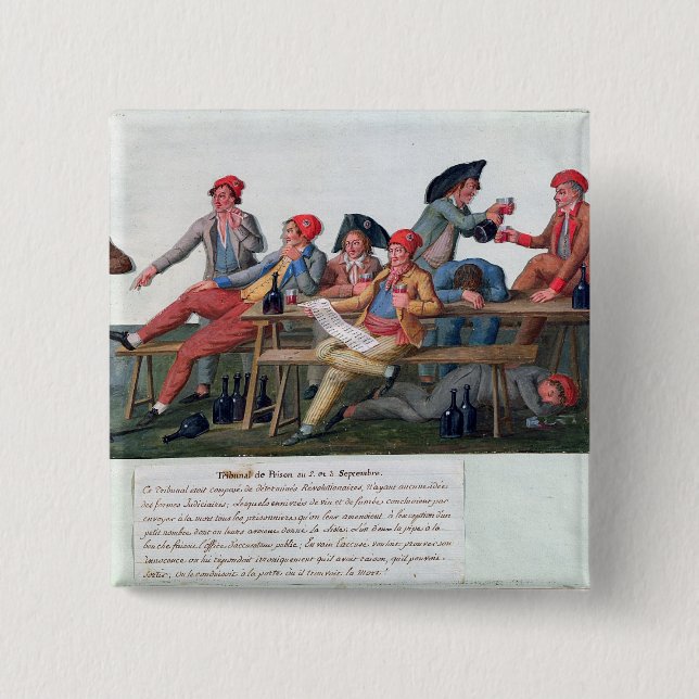 Bóton Quadrado 5.08cm Tribunal da prisão de 2 & 3 de setembro de 1792 (Frente)
