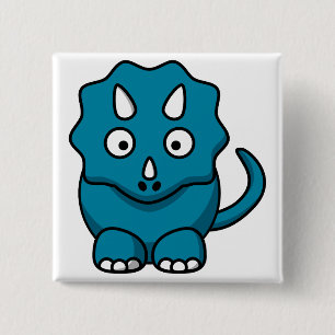 Bóton Quadrado 5.08cm Triceratops Bebê