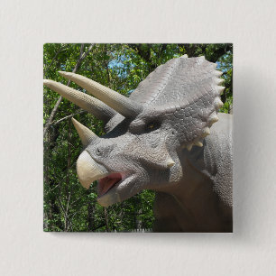 Bóton Quadrado 5.08cm Tricerátops Dinossauros