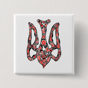 Bóton Quadrado 5.08cm Trident Trident Nacional Ucraniano trizub estiliza