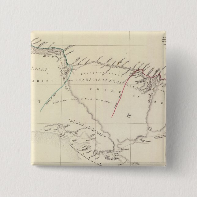 Bóton Quadrado 5.08cm Trípoli, Egito (Frente)
