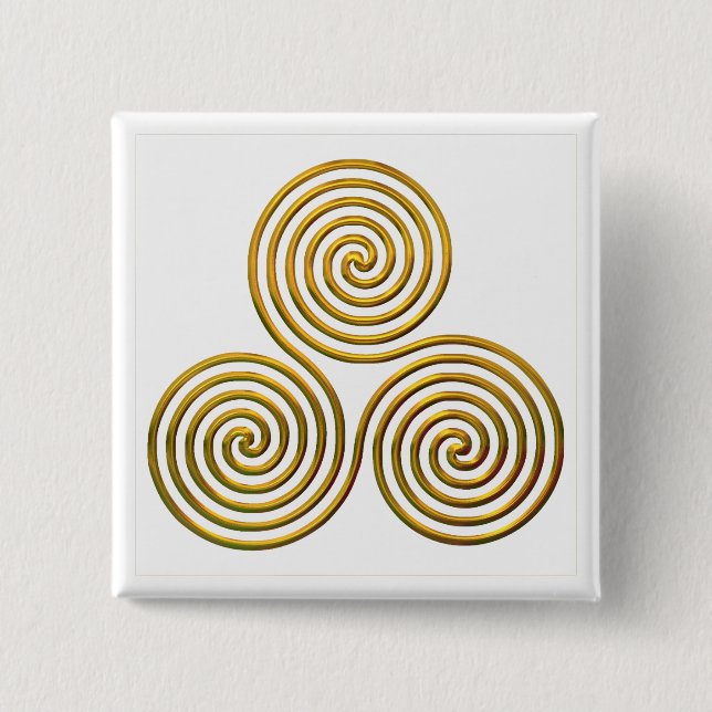 Bóton Quadrado 5.08cm Triskele-gold (Frente)
