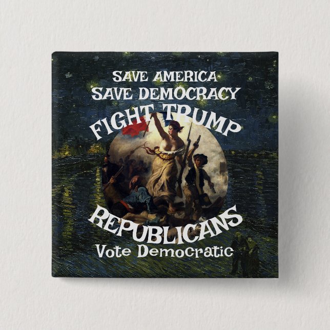 Bóton Quadrado 5.08cm Trump (Frente)