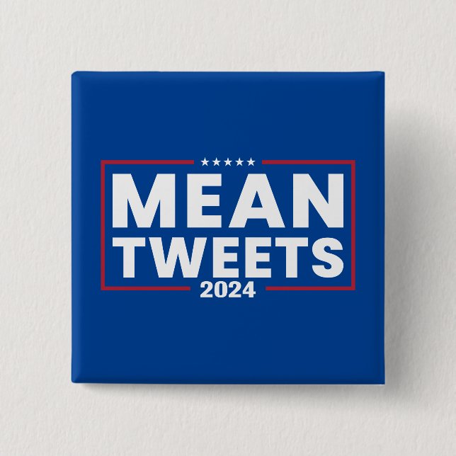 Bóton Quadrado 5.08cm Trump 2024 Eleição Média Dos Tweets (Frente)