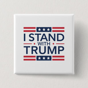 Bóton Quadrado 5.08cm Trump 2024 Eu Apoio Trump Apoio Presidente 