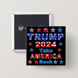 Bóton Quadrado 5.08cm TRUMP 2024 Recupere a AMÉRICA