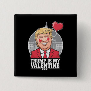 Bóton Quadrado 5.08cm Trump é o Meu Namorado Dia dos Namorados Retro