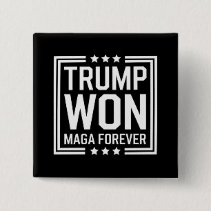 Bóton Quadrado 5.08cm Trump ganhou a 47ª eleição presidencial dos EUA Ma