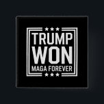 Bóton Quadrado 5.08cm Trump ganhou a 47.ª eleição do presidente dos EUA,<br><div class="desc">Trump ganhou o 47º Presidente dos EUA vencedor das eleições de 2024</div>