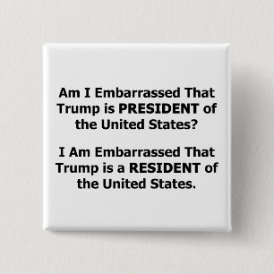 Bóton Quadrado 5.08cm Trump Residente