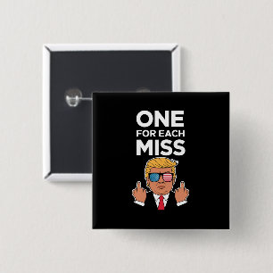 Bóton Quadrado 5.08cm Trump Um Para Cada Erro