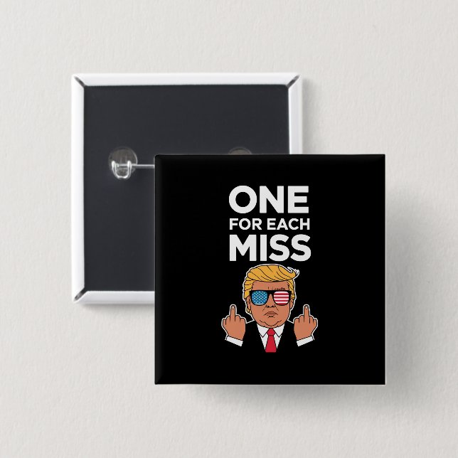 Bóton Quadrado 5.08cm Trump Um Para Cada Erro  (Frente & Verso)