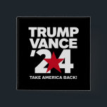 Bóton Quadrado 5.08cm Trump Vance 2024 Votação Trump 2024 Eleições<br><div class="desc">Trump Vance 2024 Votação Trump 2024 Eleições</div>
