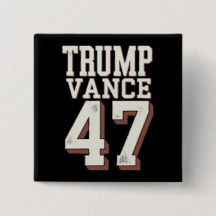 Bóton Quadrado 5.08cm Trump Vance Presidente Vintage Trump Vence