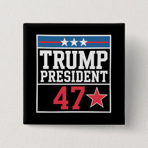 Bóton Quadrado 5.08cm Trump Vence Eleição 2024 Trump Venceu 2024