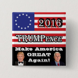 Bóton Quadrado 5.08cm TRUMPence 2016 - Faça o excelente de América out
