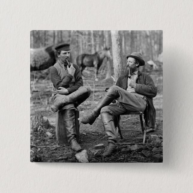 Bóton Quadrado 5.08cm Tubulações da guerra civil, 1864 (Frente)