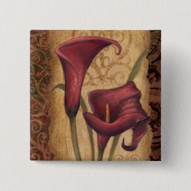 Bóton Quadrado 5.08cm Tulipas vermelhas mim (Frente)