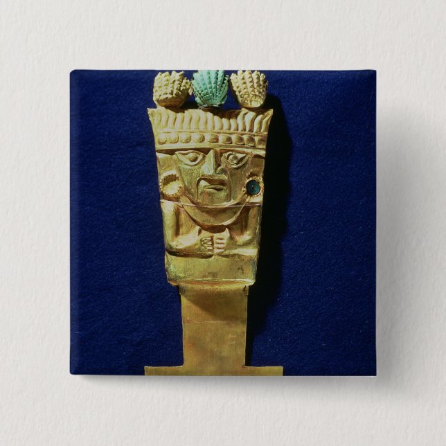 Bóton Quadrado 5.08cm Tumi ou faca cerimonial na forma de (Frente)