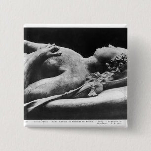 Bóton Quadrado 5.08cm Túmulo de Catherine de Medici e de Henri II