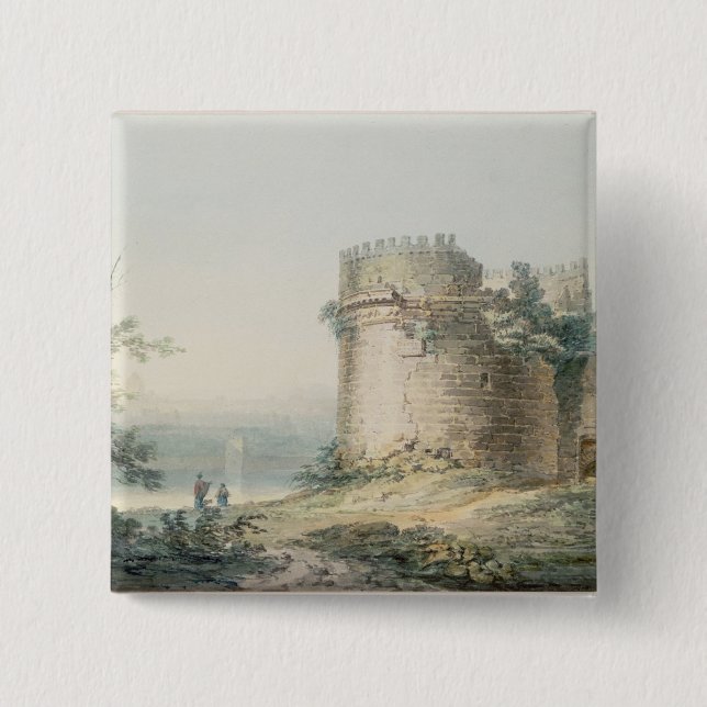 Bóton Quadrado 5.08cm Túmulo de Cecilia Metella, Roma (Frente)