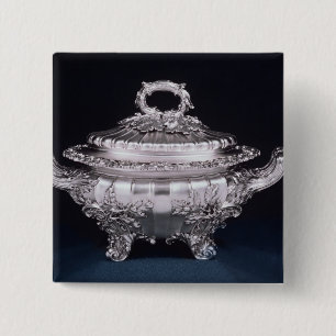 Bóton Quadrado 5.08cm Tureen de sopa, um de um par, feito por Paul Storr