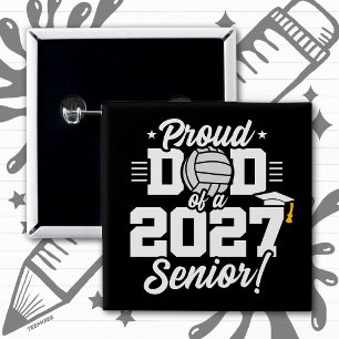 Bóton Quadrado 5.08cm Turma de Formatura de 2027 Graduada em Volei Pai O