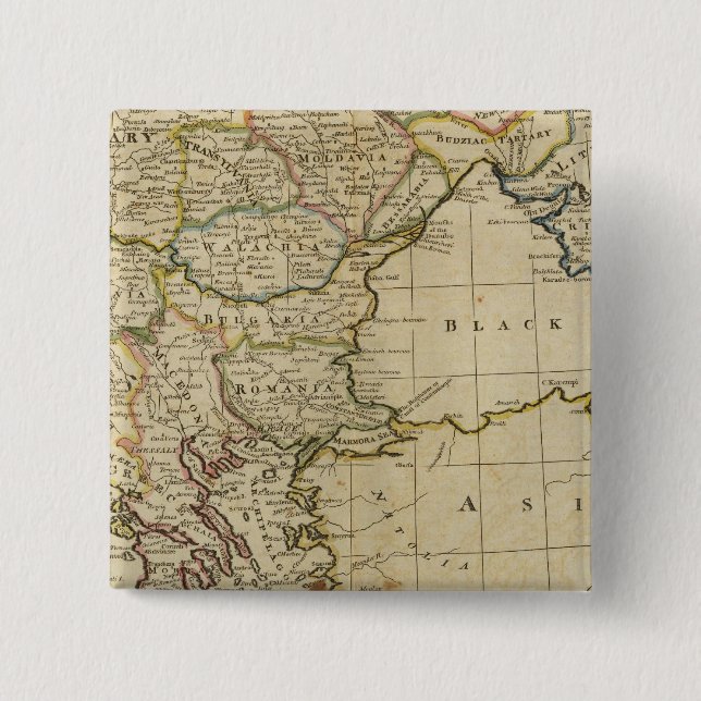 Bóton Quadrado 5.08cm Turquia, Europa e Hungria 2 (Frente)