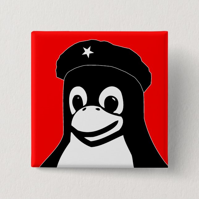 Bóton Quadrado 5.08cm Tux Guevara - personalizado (Frente)