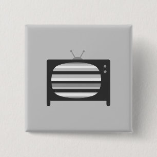 Bóton Quadrado 5.08cm TV retrô