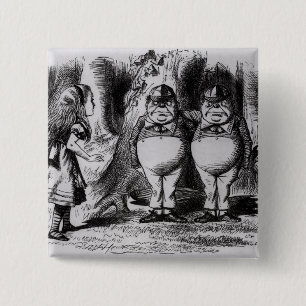 Bóton Quadrado 5.08cm Tweedledum e Tweedledee