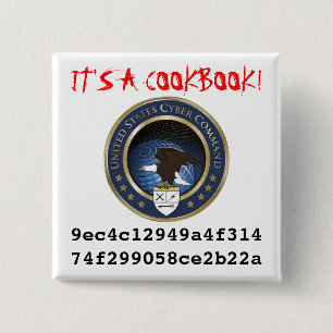 Bóton Quadrado 5.08cm U.S. Comando do Cyber: É um livro de receitas!