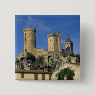Bóton Quadrado 5.08cm UE, França, Foix, Ariege, Pirenéus. Castelo